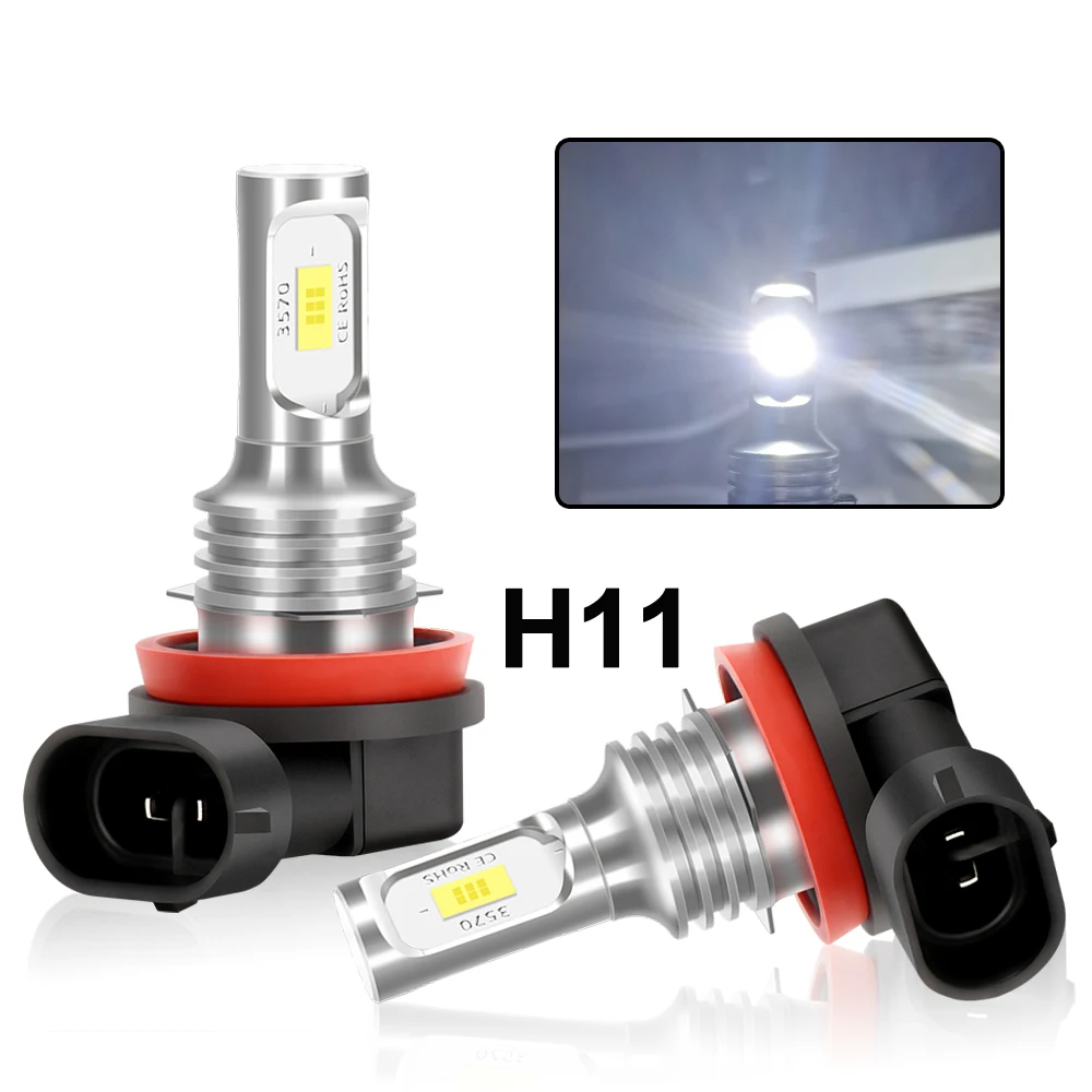 2PCS H7 H1 H8 H9 H11 9005 9006 Led-lampen HB3 HB4 CSP LED Super Helle Scheinwerfer DRL Lampe 6000K Weiß – Detail 6