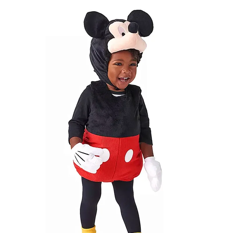 Children Mickey Mouse Role Play Costume Animal Cartoon Top Play Party Stage Performance Costume Halloween Dress Up Hat Gloves