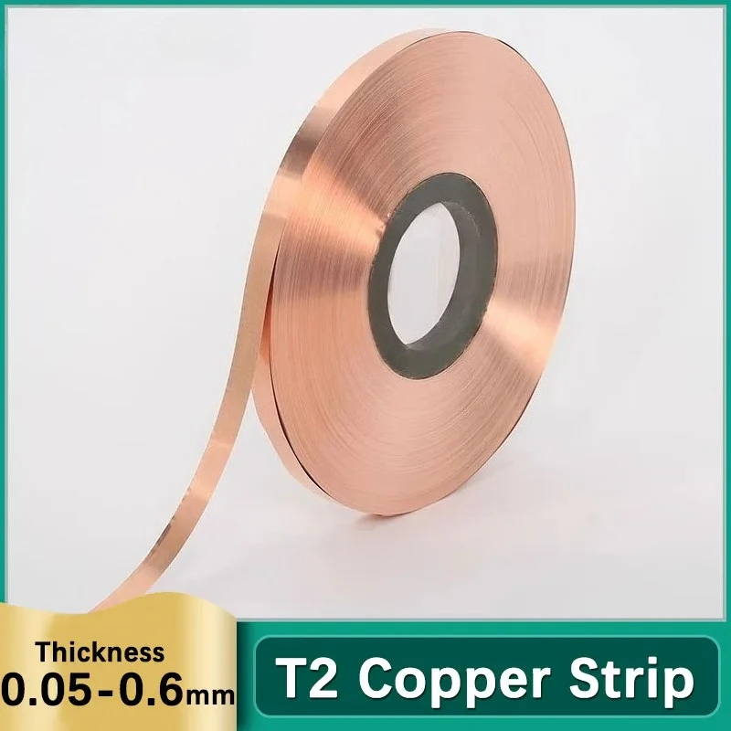 Copper Strip Foil Shim Sheet Thickness 0.05/0.1/0.15/0.2 - 0.6mm High Electrical And Thermal Conductivity Red Copper Belt Strips