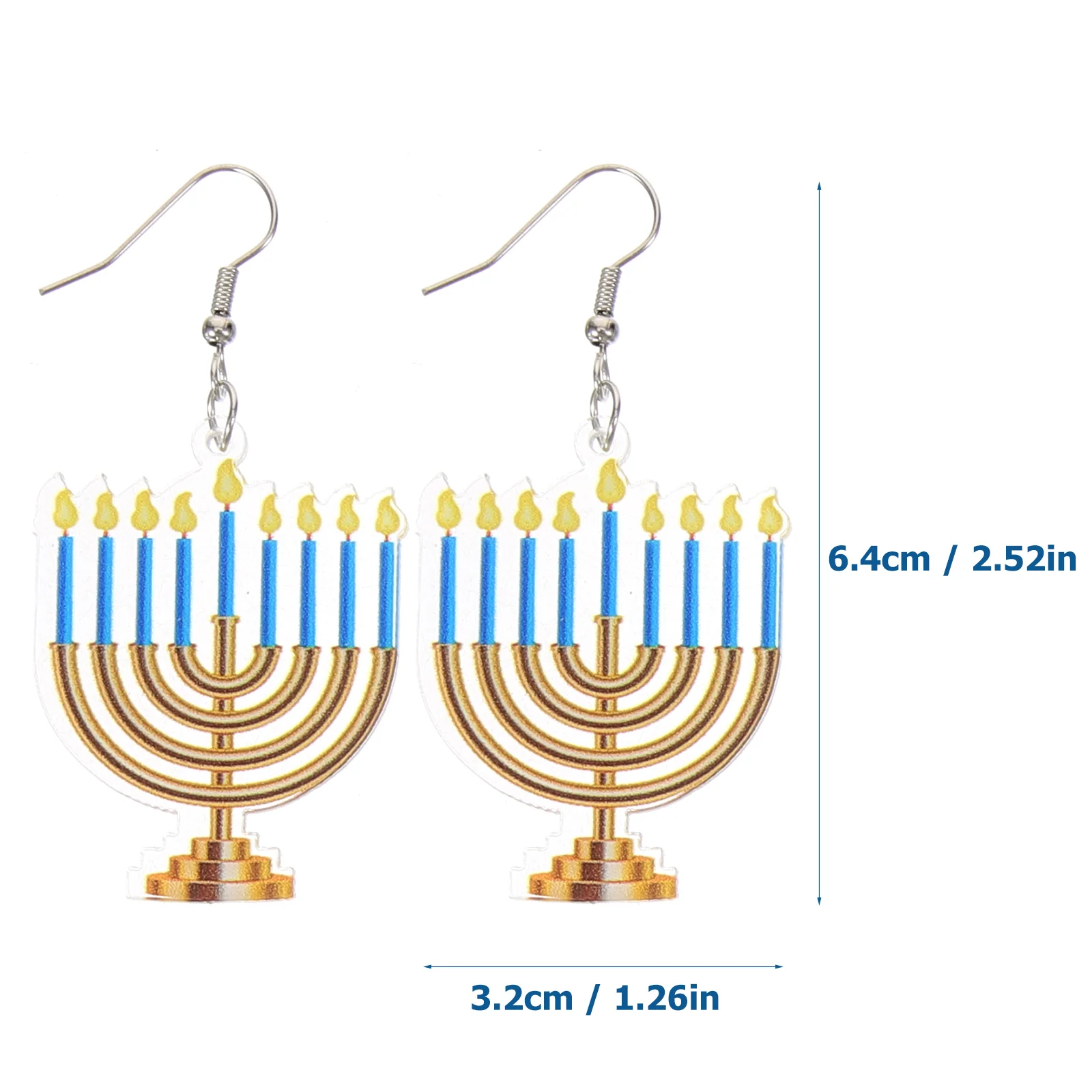 4 Pairs Hanukkah Earrings Jewelry Star Statement for Fashion Miss