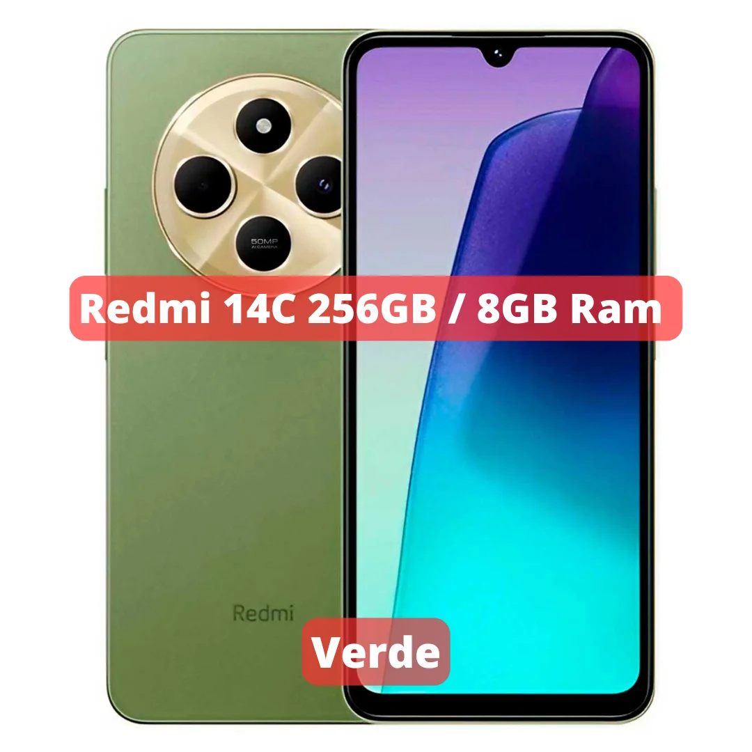 شاومي ريدمي 14C |   كاميرا 50 ميجابكسل، معالج هيليو G81-Ultra، Bateria 5160mAh، Carregamento 18W، Versão Global، Envio do Brasil