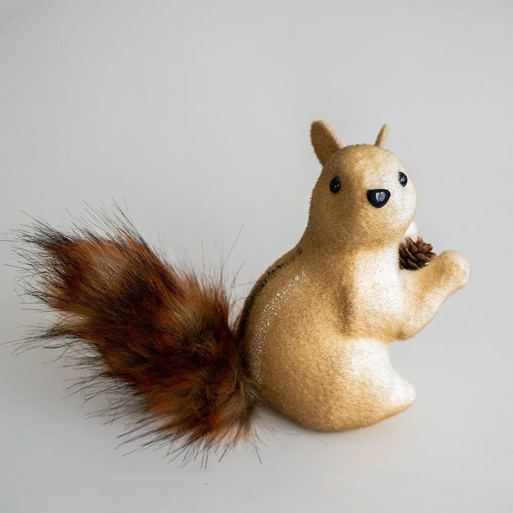 

DIY Christmas Tree Decorations Foam Small Xmas Tree Hanging Ornaments Light-weight Animal Simulated Squirrel Pendant
