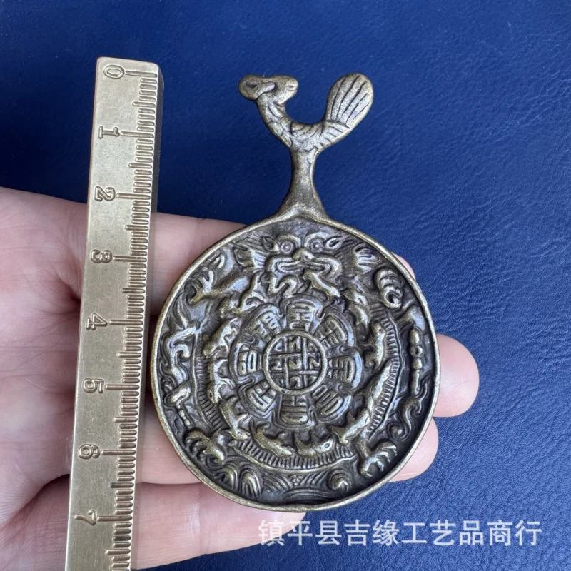 -style Lima copper nine-palace with the twelve zodiac signs, portable waist pendant, Tibetan Buddhist amulet