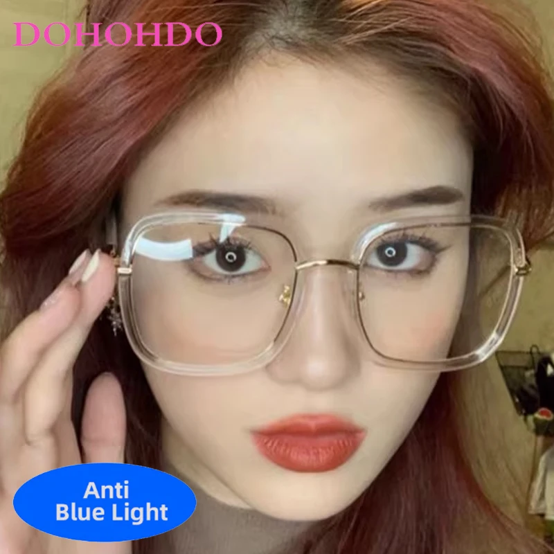 

Fashion Big Square Blue Light Blocking Glasses Women New Designers Optical Spectacle Computer Eye Protection Glass For Reading