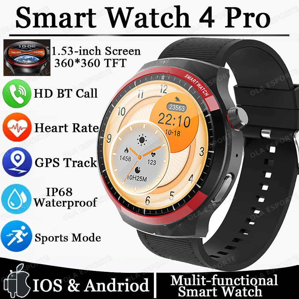 

Новые обновленные умные часы Health Watch 4 Pro, мультиспортивный режим, пульсометр, динамический остров, Bluetooth-вызов, IP68, водонепроницаемые умные часы