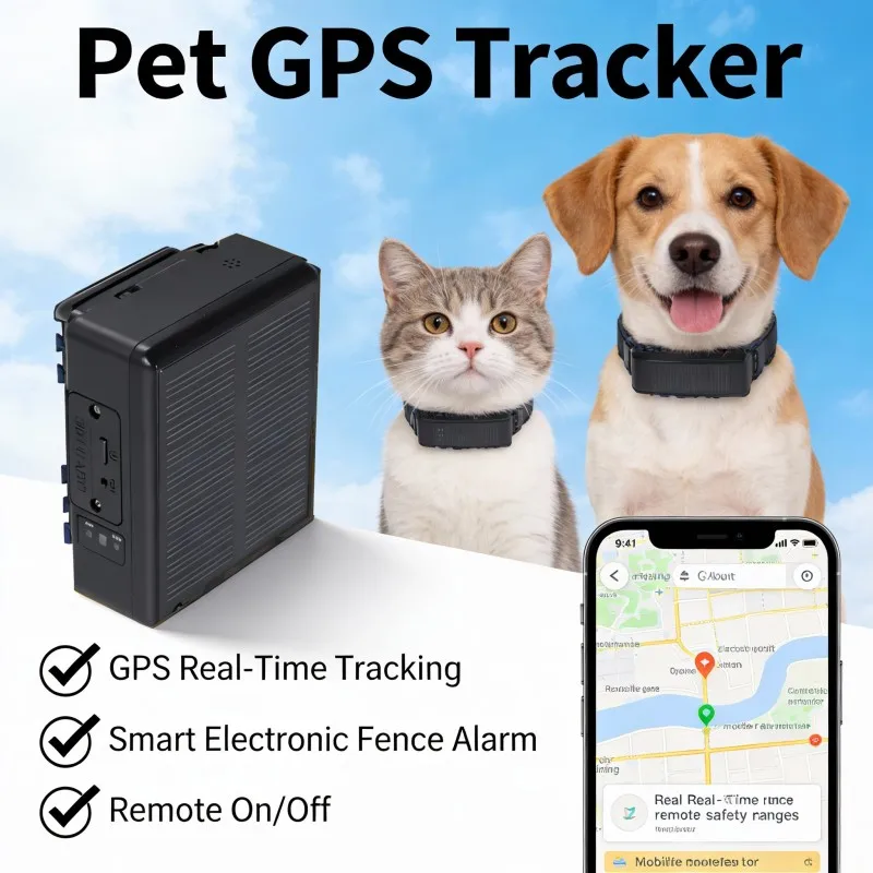 Pet GPS positioning device, solar powered animal husbandry, cattle and sheep tracker, route playback, real-time positioning