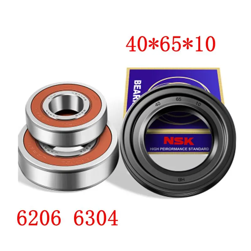 For Hisense Rongshida drum washing machine Water seal（40*65*10）+bearings 2 PCs（6206 6304）Oil seal Sealing ring parts