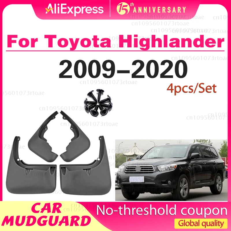 

For Toyota Highlander 2009-2020 2014 2015 2016 2017 2018 Fender Mudguard Mud Flaps Guard Splash Flap Mudguards Car Accessories