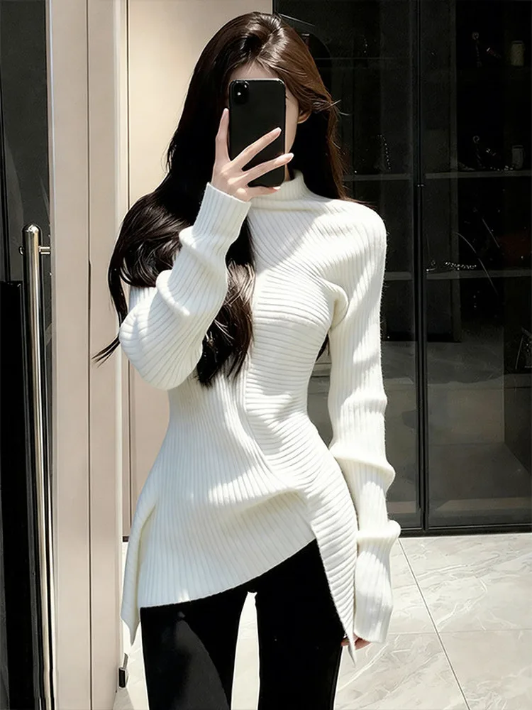 Stunning Unique Short Knitted Sweater Base Layer Winter Fashion Korean Style Inner Wear Top Quality Luxury Casual Fit