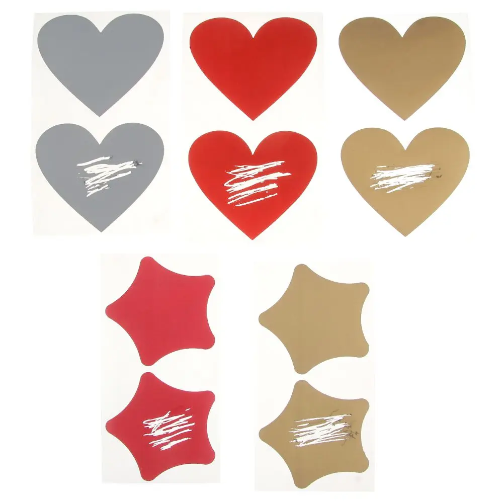 Message Cards Golden Love Heart Shape Scratch Card Sticker Self-adhesive Scratch Coating Stickers Multifunctional Labels