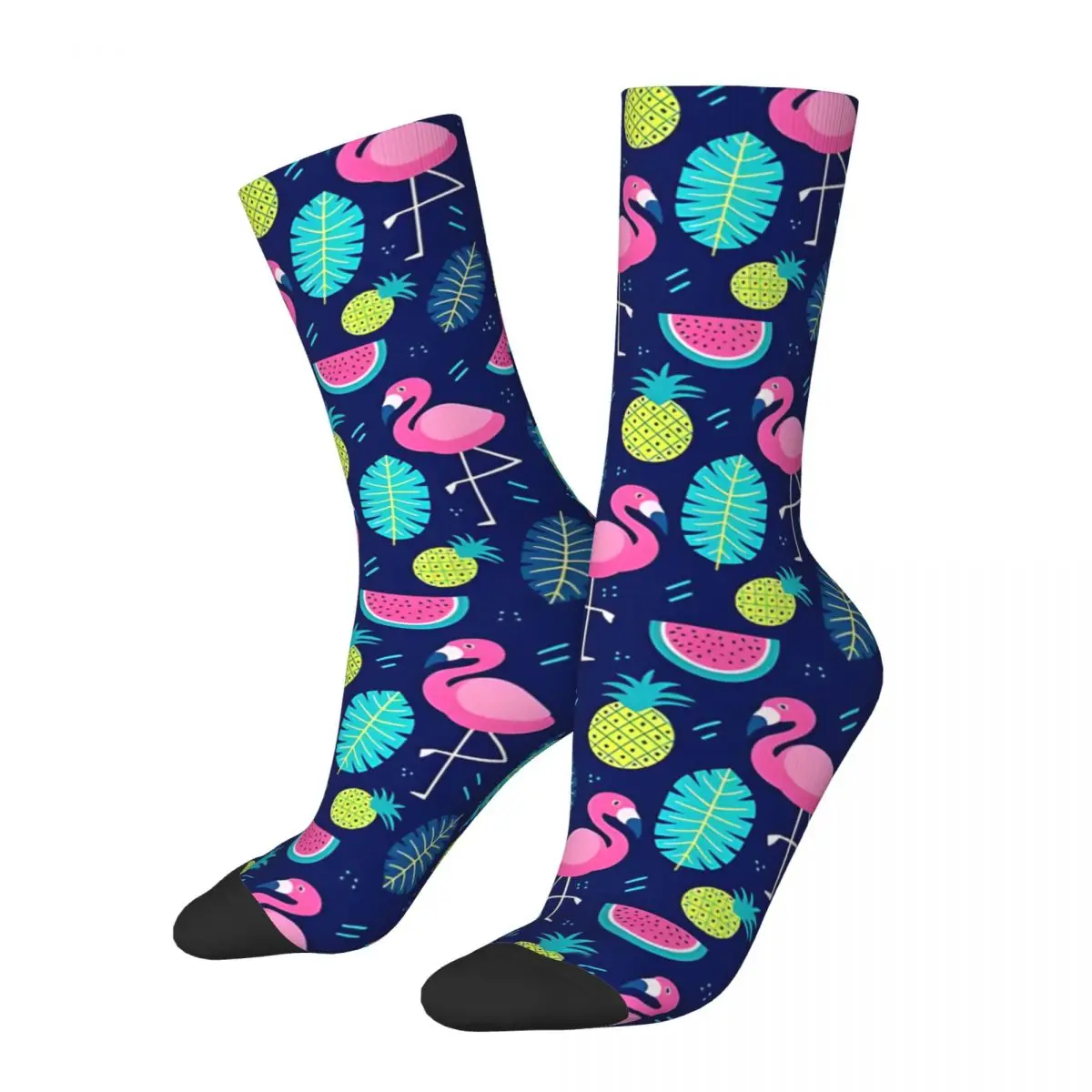 Crazy compression Flaminggo Watermelon Pattern Sock for Men Harajuku Seamless Pattern Crew Sock Casual