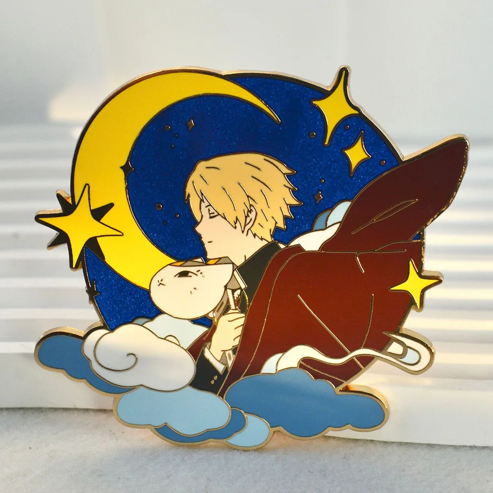 Anime Natsume Yujinchou Badges Pendant Natsume's Book of Friends Brooches Nyanko Sensei Pins for Backpack Clothing Lapel Cosplay