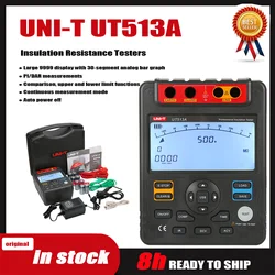 UNI-T UT513A Insulation Resistance Tester Voltmeter 5000V 1000G ohm w/USB Interface Earth Ground Meter UNI-T UT513A