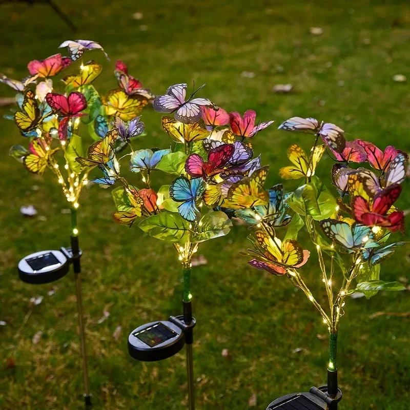 

Solar LED Butterfly Ground Plug Light Waterproof Outdoor Lawn Decor For Yard Camping Wedding Birthday Party Festival Atmosphere