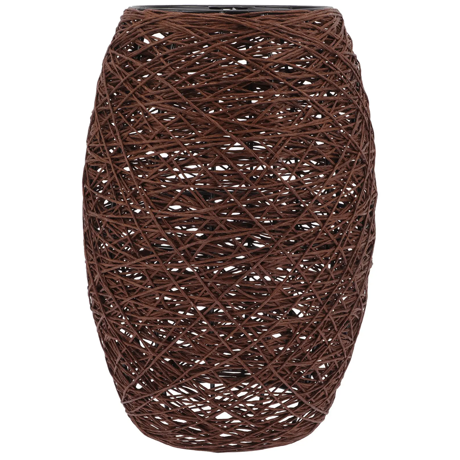 Rattan Woven Lampshade Rustic Style Hanging Lamp Shade for Home Bedroom Living Room Pendant Light Cover Dustproof Lamp Shade