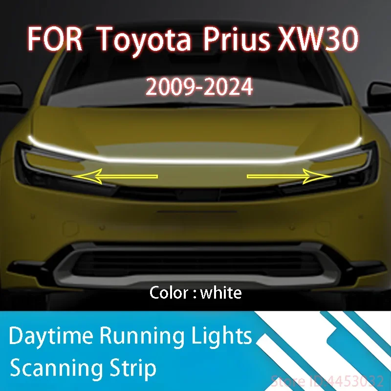 DRL Start Scan Strips Light FOR	Toyota	Prius	2009-2024	  Car Hood Light   Decorative Ambient Lamp 12V 59 Inches Waterproof