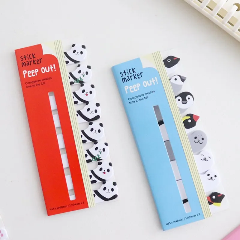 8 PiecesLytwtw's ‌Kawaii Animal Bookmark Sticky Notes/Note Pad/N-Sticky Notes Memo Pads, Creative Stationery image 4