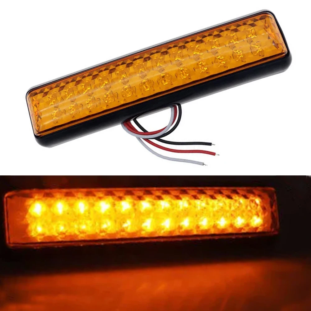 2pcs 10-30V yellow or white or red 24LED taillight signal lights suitable for cars, trucks, trailers, and trucks  Car lights