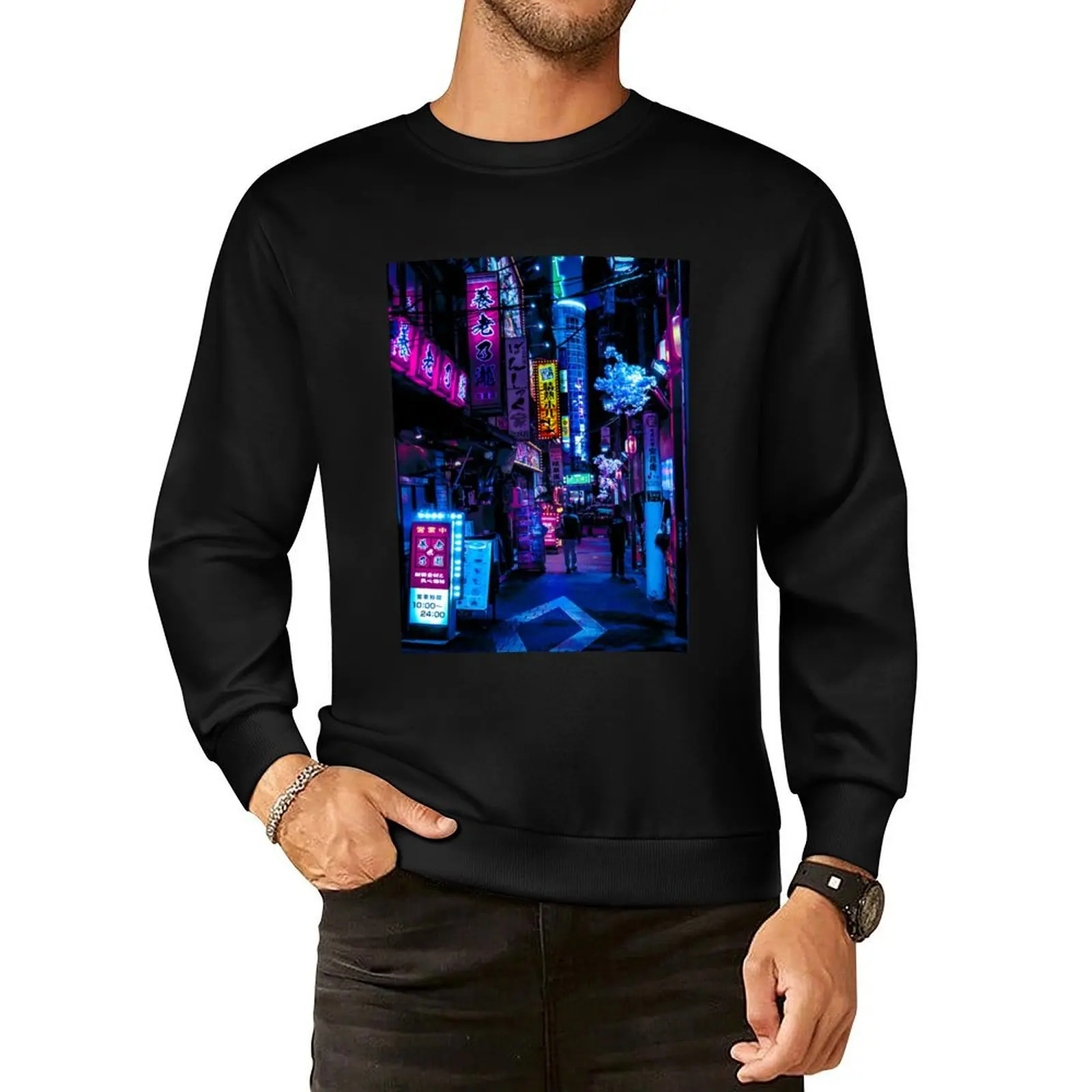 Blue Tokyo Alleys Pullover Hoodie anime clothes clothes for men anime clothing new sweatshirt