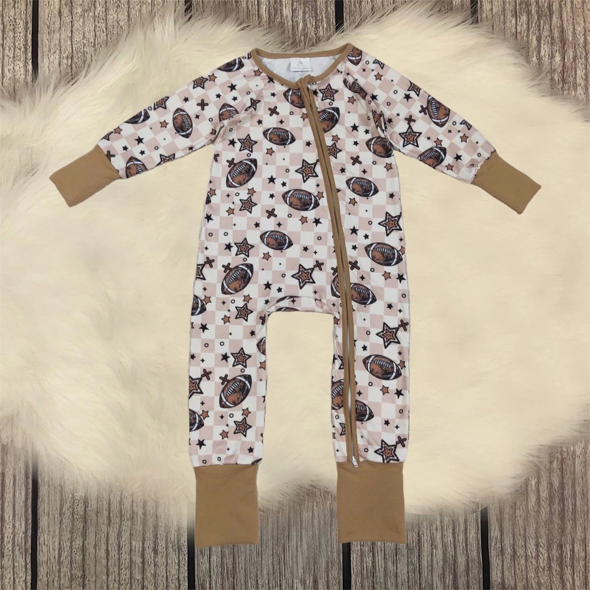 

Cozy Children Baby Boy Long Sleeve Infant Ball Plaid Fall Romper Kids Zipper Clothes Wholesale Toddler Newborn Coverall Bodysuit