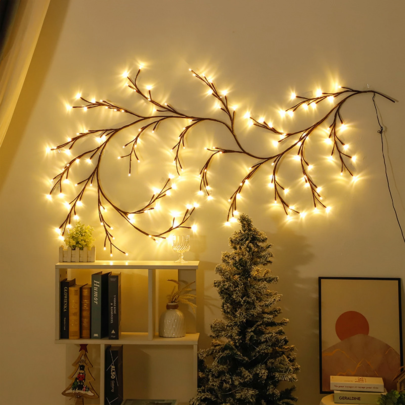 Árvore de Natal Enchanted Willow Vine Luz, Bendable iluminado Branch, Home Party Wall, Estante Mantel