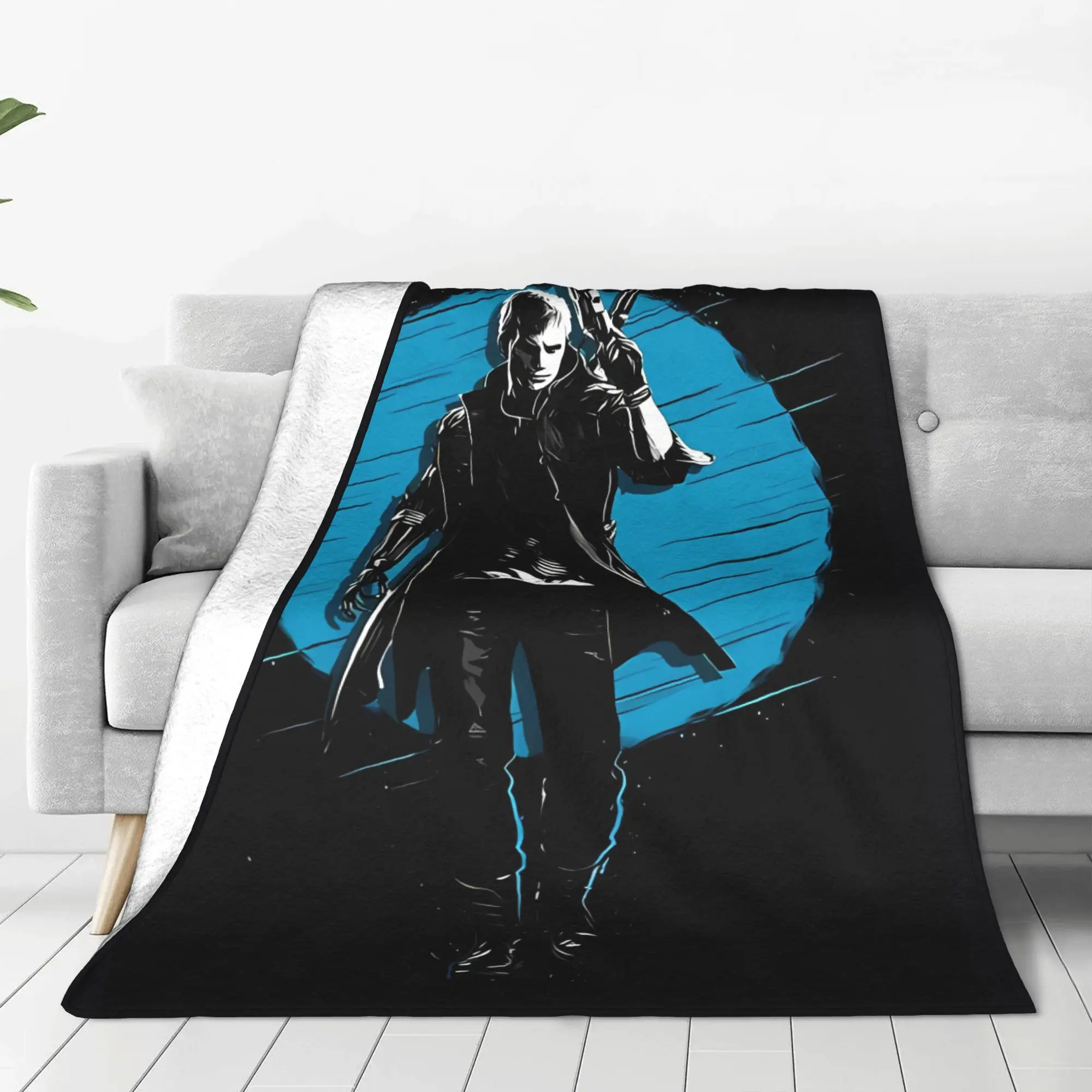 1PC Home Cutecore Nero D-Devil May Cry Blanket Super Cosy Plush Home Living Room Sofa Halloween