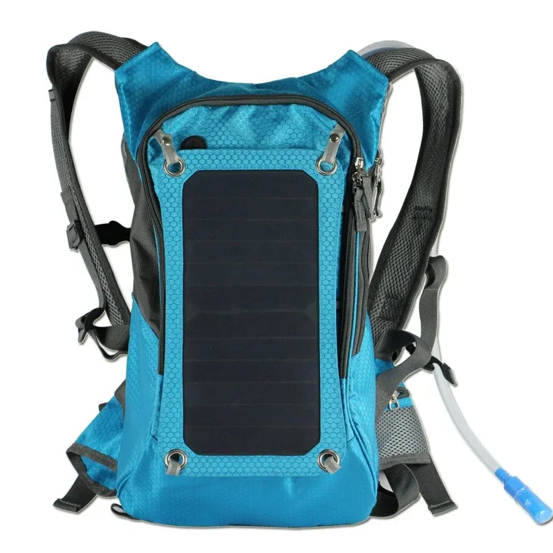 Mochila solar para portátil, impermeable, antirrobo, para camping y senderismo, con panel solar y cargador.