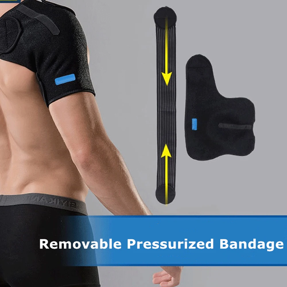 BraceTop Adjustable Breathable Gym Sports Care Single Shoulder Support Back Brace Guard Strap Wrap Belt Band Pads Black Bandage