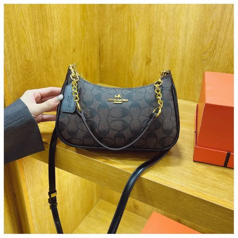 

New Women's Chain Bags PU Geometric Print Handbag Shoulder Crossbody Bag Women's Underarm Bag Suitable For Daily Outfit Matching