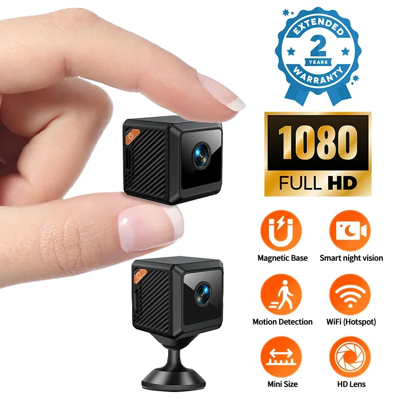 W02 1080P mini security protection home night vision surveillance Outdoor camping WIFI Subminiature smart home camera cctv video