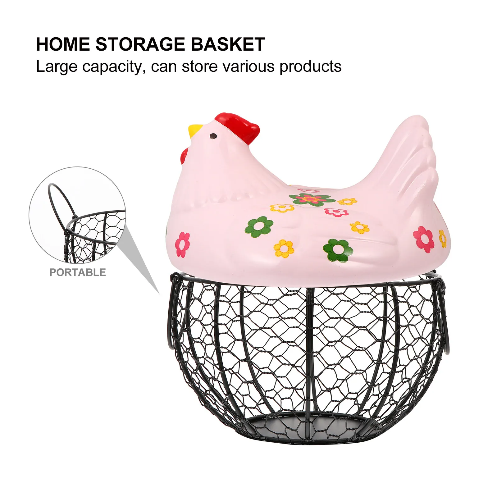 

Корзина для хранения яиц большой вместимости, железо и керамика, на 25 яиц, ярко-красная, для кухни, фруктов, овощей, закусок, настольная