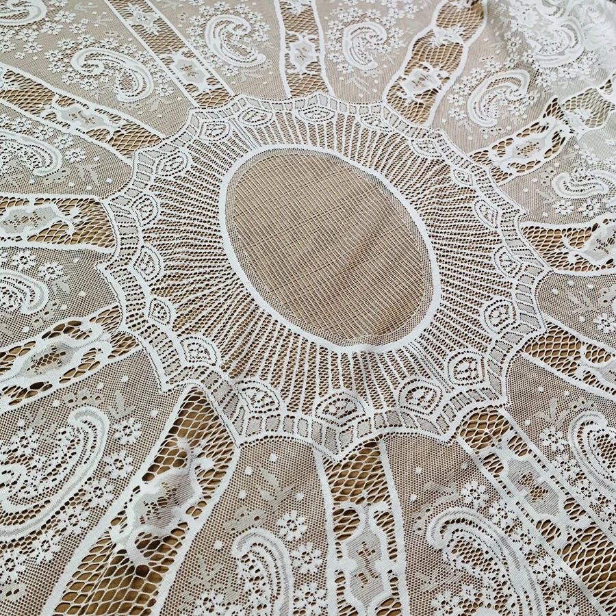 Off White,Black, Apricot Color Round Circle Lace Fabric Pieces for Dress Making Size 180CM