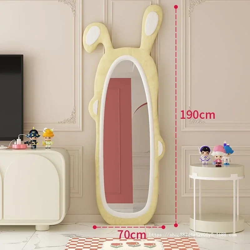 Cartoon rabbit full-body mirror, household light luxury full-length mirror, girls' bedroom special-shaped mirror 5
