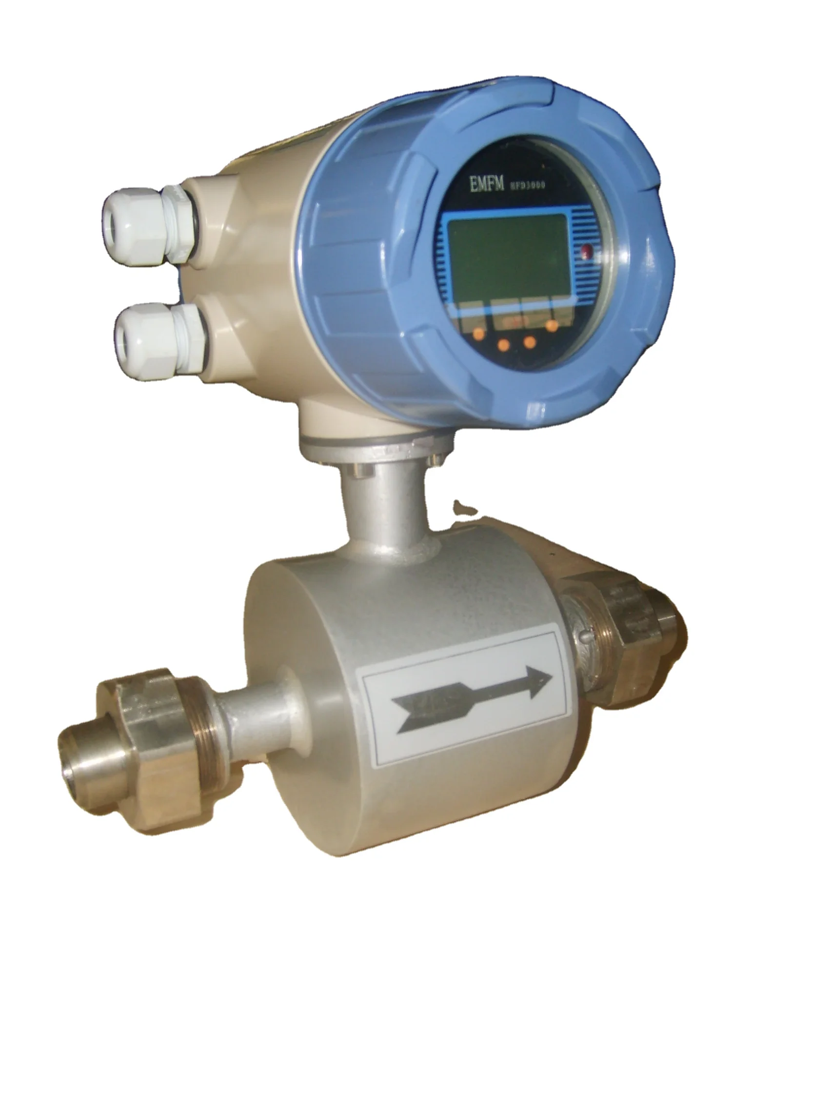 Misuratore di portata d'acqua magnetico con rivestimento in PTFE DN10-300 Misuratore di portata elettromagnetico IP65 con uscita 4-20 mA per la misurazione industriale