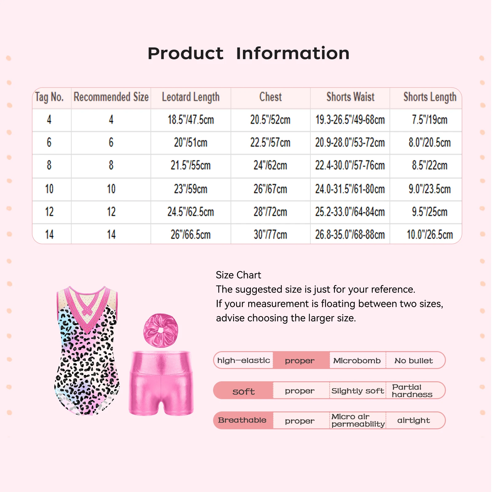 Kids Gymnastics Outfit for Girls Ballet Dance Leotard Sets Print Shiny Rhinestones Leotard with Metallic Shorts Dancewear