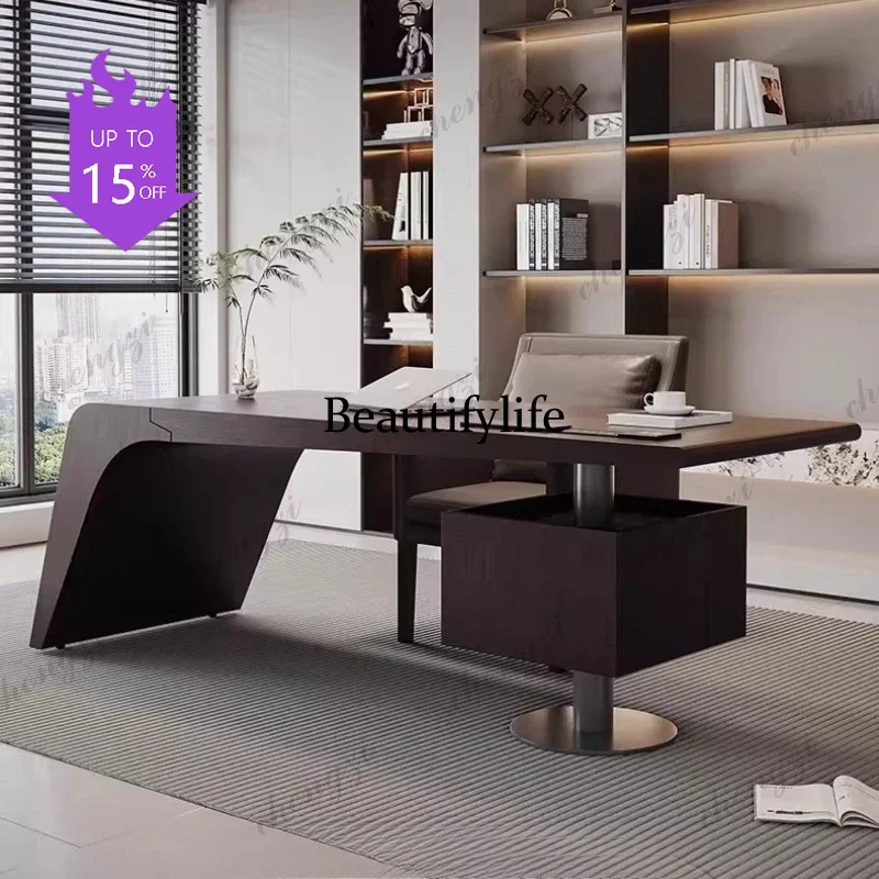 

07 Office Desks And Workstations Italian Minimalist Modern Light Luxury High End Feeling Computer Desk Room Desks Room Offices