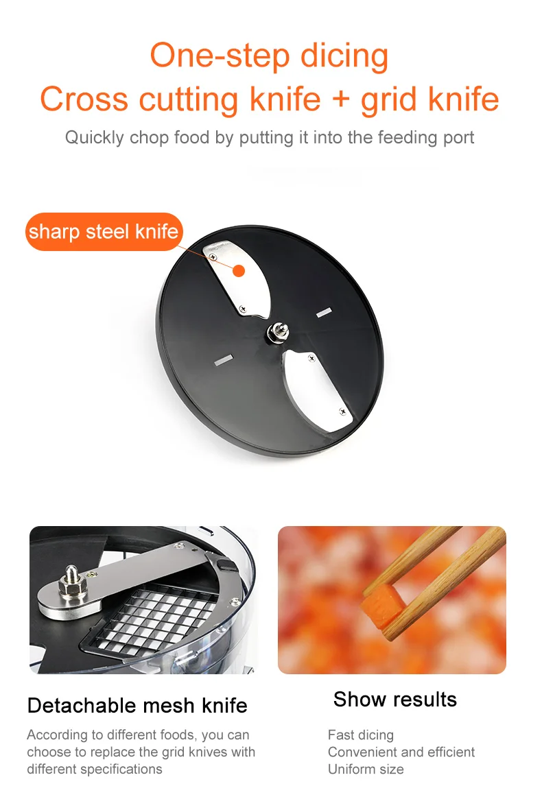 

TULX Hotel Restaurant Kitchen Commercial or Home Use Multi-Purpose Automatic Dicing Machine Vegetable Cutter