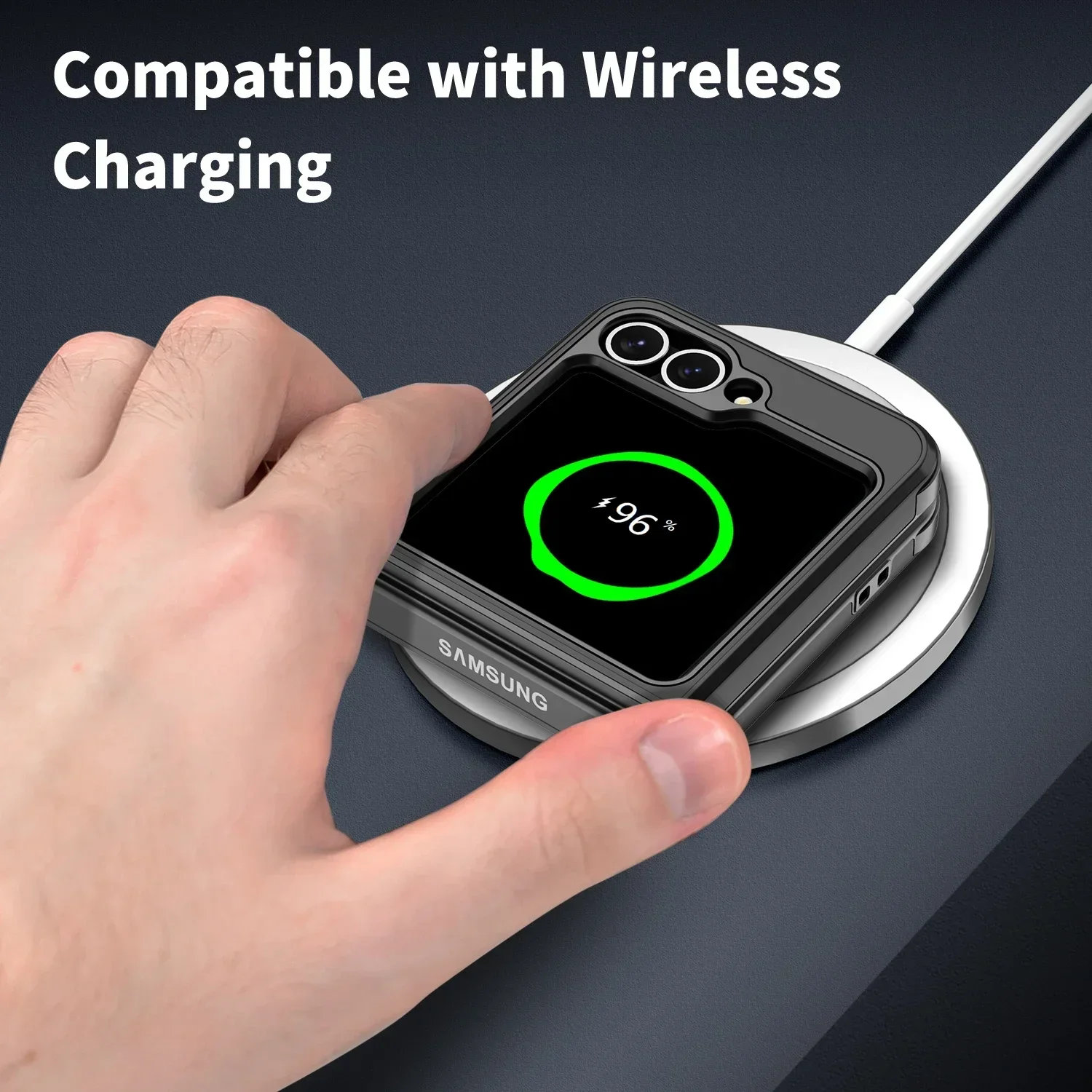 Luxuriöse matte Schutzhülle für Samsung Galaxy Z Flip 7 FE 6 5 4 Flip7 Flip6 Flip5 Flip4 Wireless Charging Slim – Detail 6