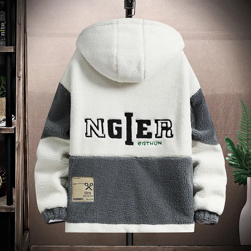 Winter New Thick Warm Hoodie Jackets for Men Korean Fashion Oversized Baggy Men's Jacket Coats Mens Clothing Y2k Streetwear