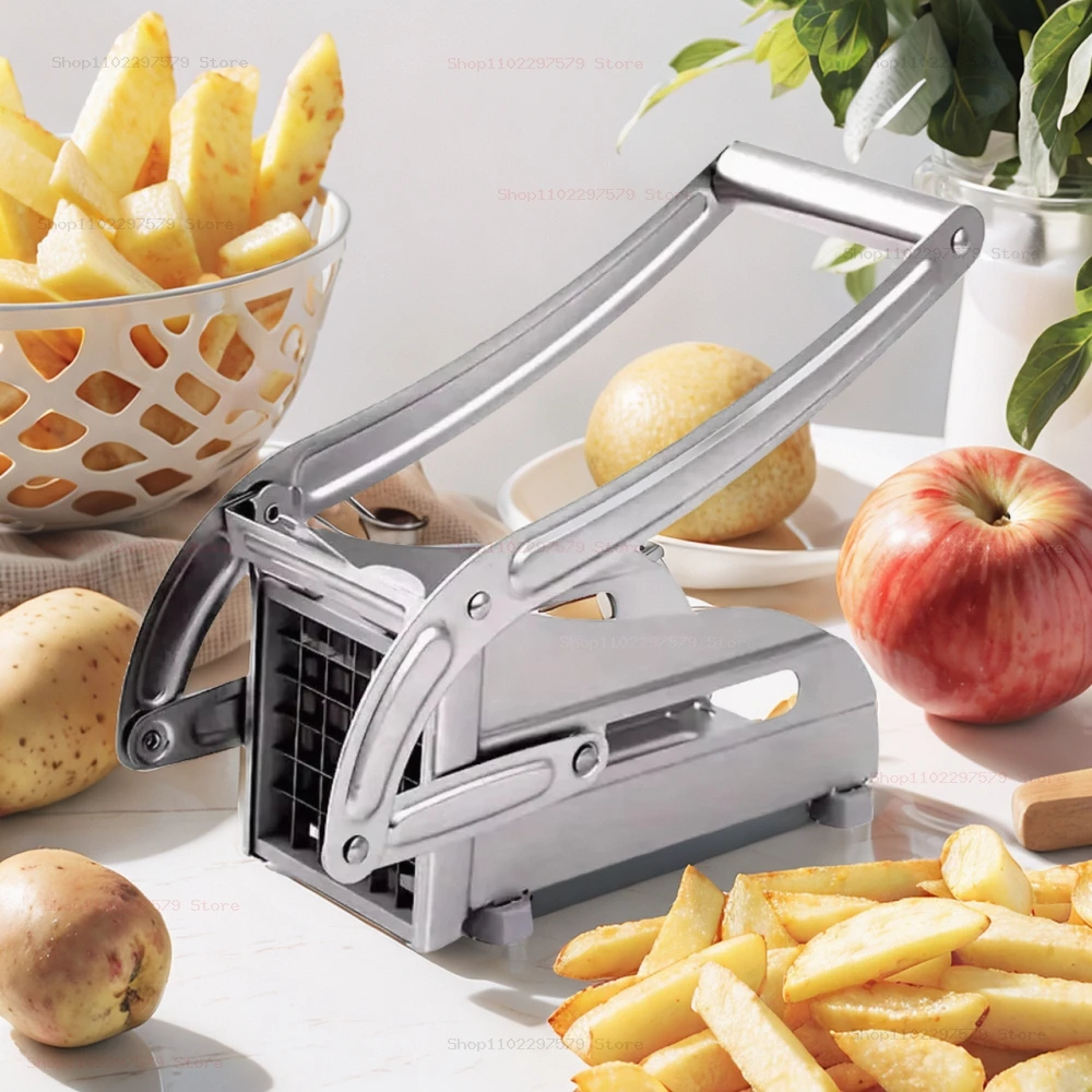 

Multifunction Manual Cutter French Fries Slicer Stainless Steel Meat Chopper Perfect for Potato, Cucumber, Fruits Cutting