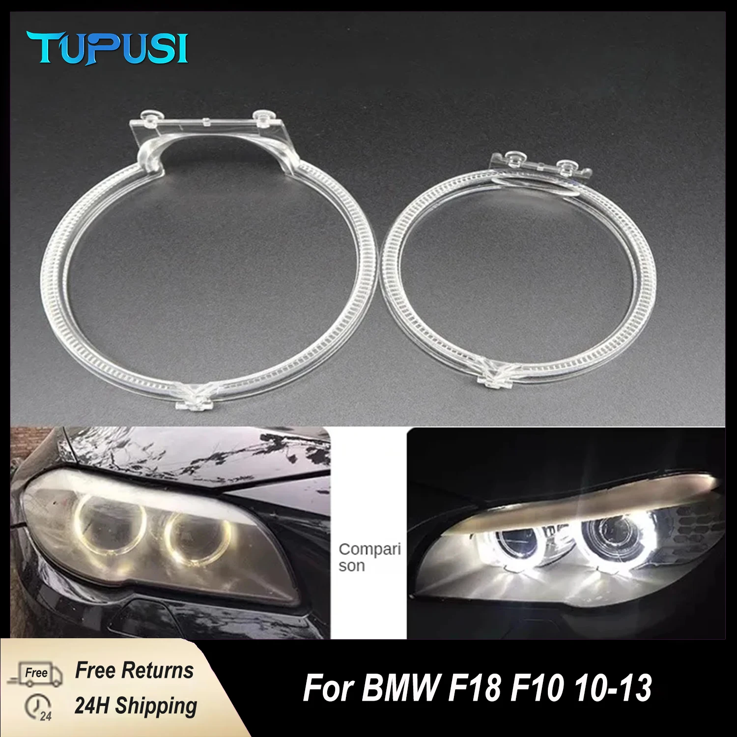 

2PCS For BMW 5 Series F18 F10 2011-2013 DRL Light guide plate Light guide tube Headlight Daytime Running Light Guide Angel Eye