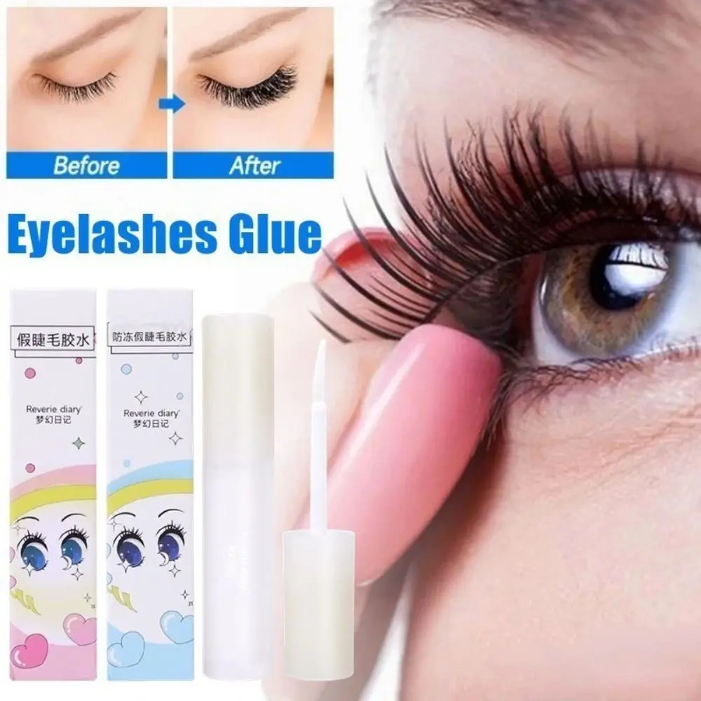 Cola para cílios postiços 3ml, cola transparente de secagem rápida para beleza, à prova d'água, longa duração, ferramentas de maquiagem