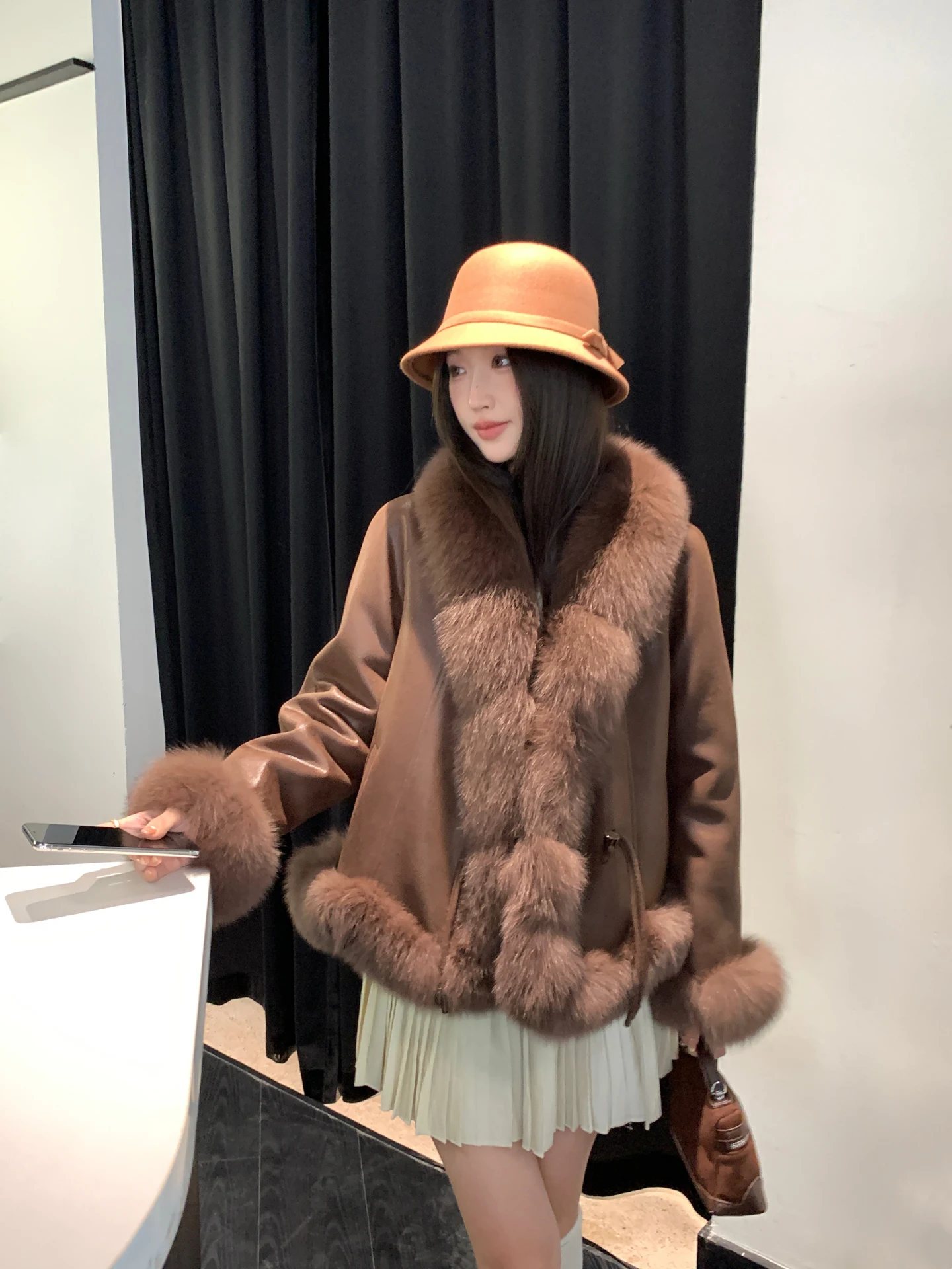 

Soft Spoken New Fur Collar Suede Parka Women's Goose down ort Winter Fur Coat Comfortable Warm ort Faion Outerwear