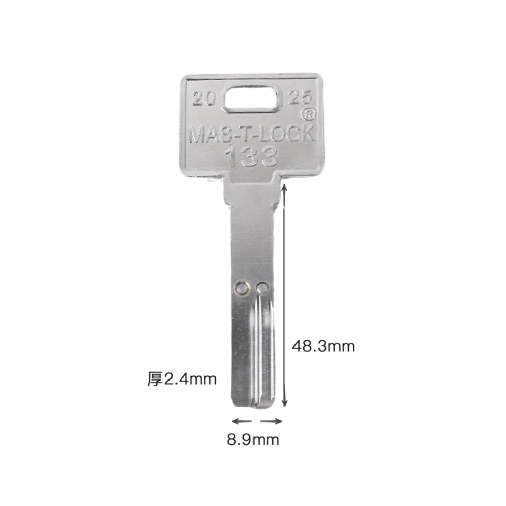 5-piece set of customised universal key blanks, uncut, for Mul-T-Lock 225 and 133 residential key blanks