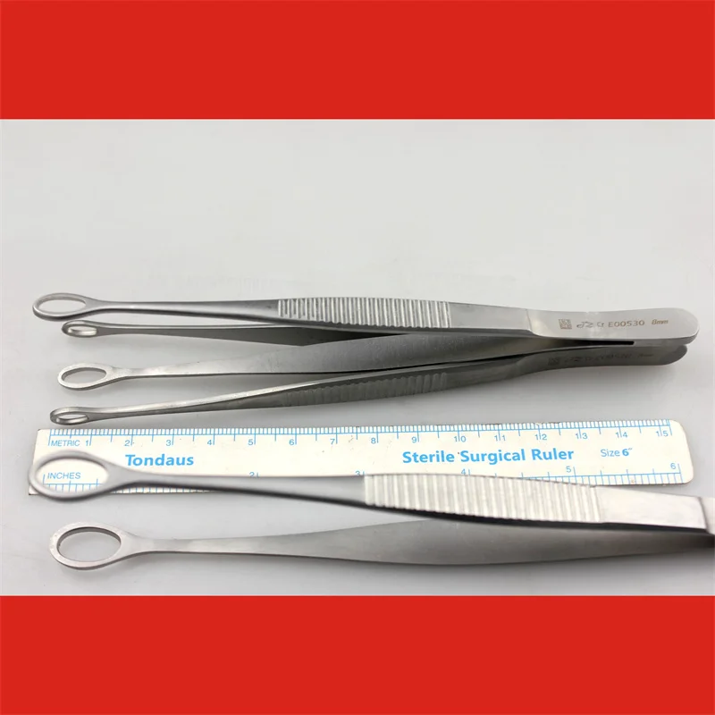 Golden Bell Medical Circular Tweezers Round Head Tweezers Flip Eyelid Tweezers Pliers Irregular Skin Clamp Basic Surgical Instru