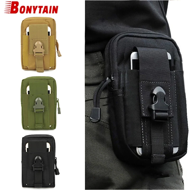 Men Tactical Molle Pouch Belt Waist Bag Edc Phone Pocket  Fanny Pack Running Camping Bags Soft Back Hunting Accessories