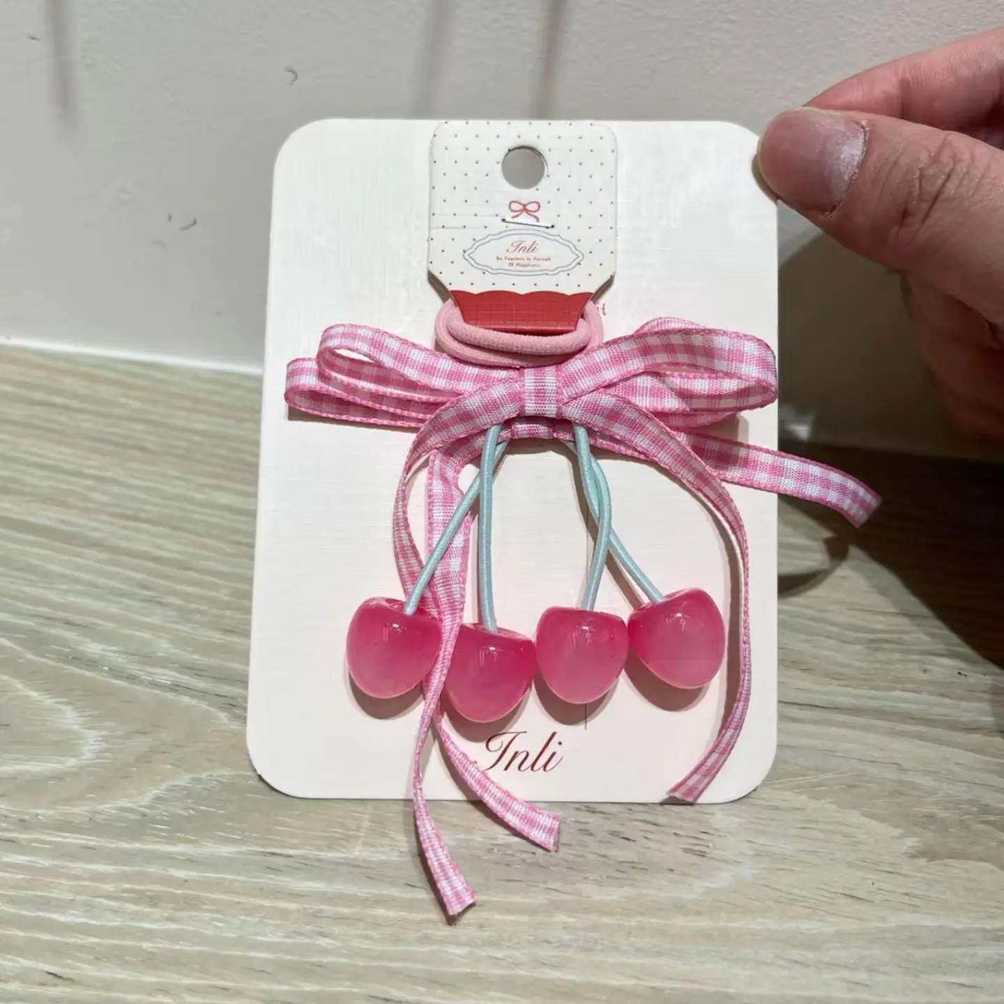 Epingle-a-cheveux-a-nœud-et-pompon-pour-femme-avec-pendentif-cerise-rose-pour-filles-mignonnes-et-stylees-accessoires-capillaires-doux-de-style-vert