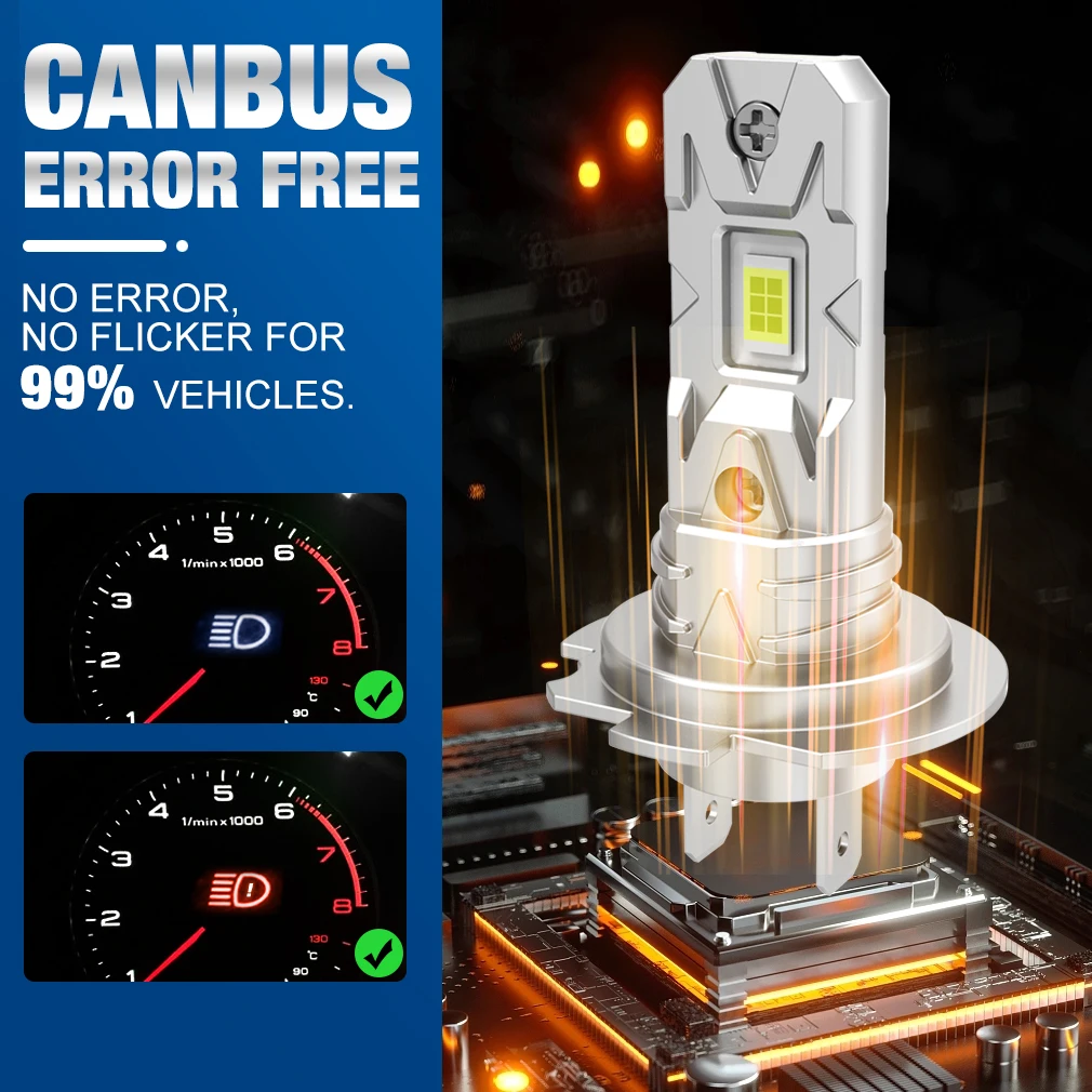 XSTORM H7 LED ไฟหน้าหลอดไฟ CANbus 100W 20000LM 6500K ไฟหน้าสําหรับรถสีขาว 12V ไดโอดอัตโนมัติ H7 LED Light Auto หัวโคมไฟ