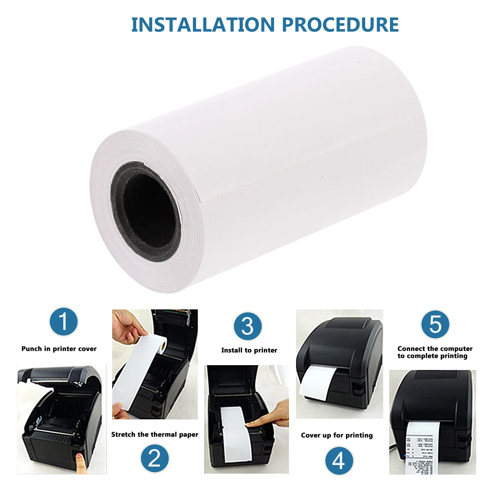 

10 Rolls High Quality Thermal Printer Paper Smooth Flat for Clear Printing View Tester Accessories