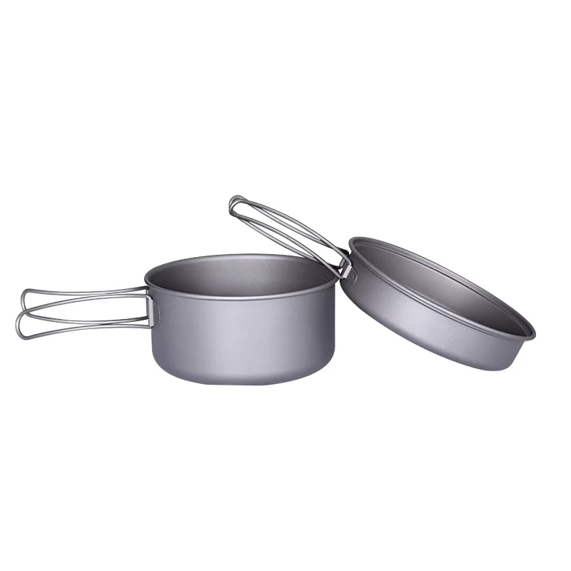 Juego de cocina al aire libre, fiambrera plegable, olla de camping, olla para freír, tetera ardiente, 1 L